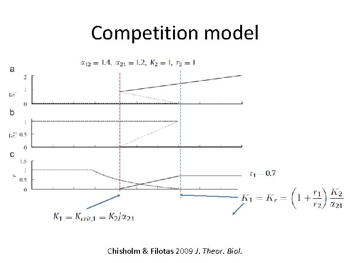 Competition model Chisholm & Filotas 2009 J. Theor. Biol. 
