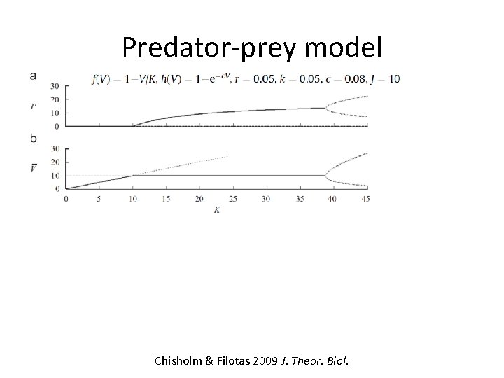 Predator-prey model Chisholm & Filotas 2009 J. Theor. Biol. 