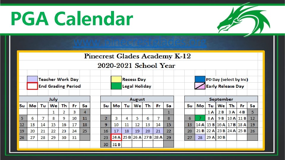 PGA Calendar www. pinecrestglades. org 