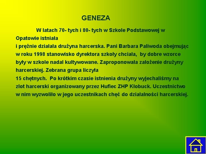 GENEZA W latach 70 - tych i 80 - tych w Szkole Podstawowej w