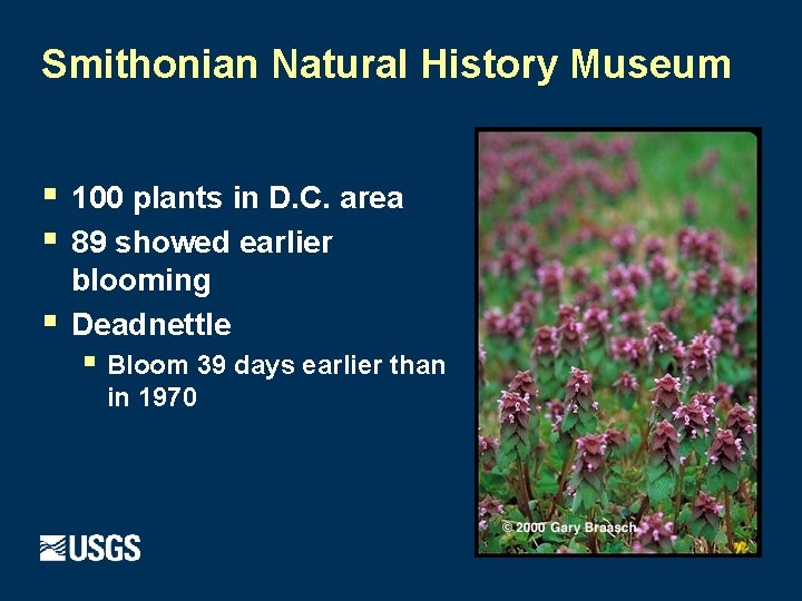 Smithonian Natural History Museum § § § 100 plants in D. C. area 89