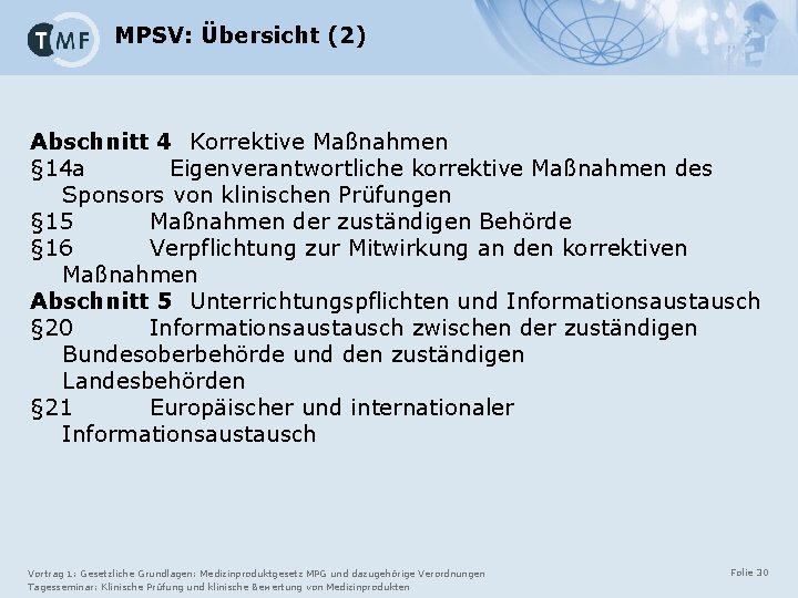 MPSV: Übersicht (2) Abschnitt 4 Korrektive Maßnahmen § 14 a Eigenverantwortliche korrektive Maßnahmen des