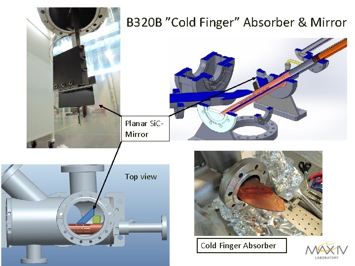 B 320 B ”Cold Finger” Absorber & Mirror Planar Si. CMirror Top view Cold