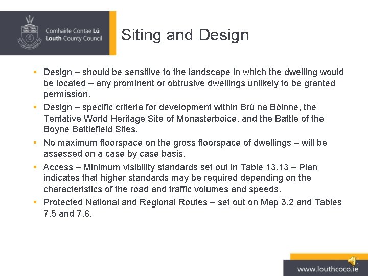 Siting and Design § Design – should be sensitive to the landscape in which