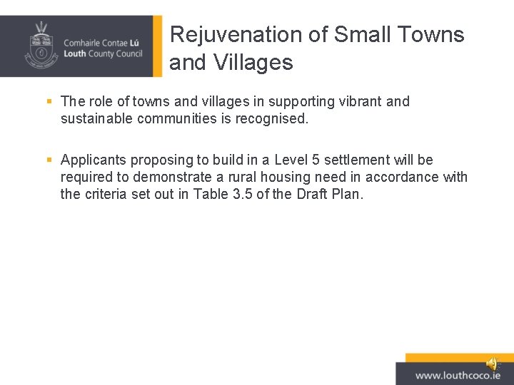 Rejuvenation of Small Towns and Villages § The role of towns and villages in