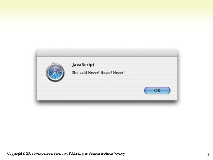 1 -8 Copyright © 2008 Pearson Education, Inc. Publishing as Pearson Addison-Wesley 8 