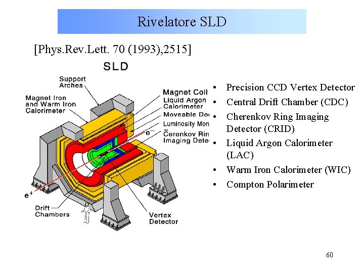 Rivelatore SLD [Phys. Rev. Lett. 70 (1993), 2515] • Precision CCD Vertex Detector •