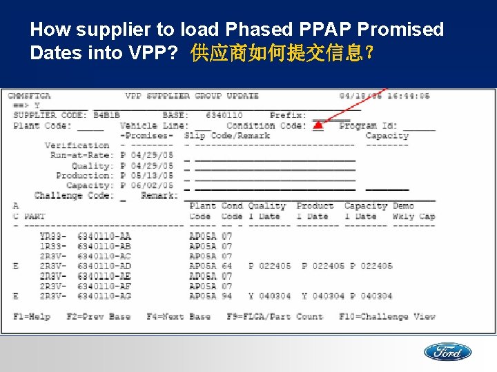 How supplier to load Phased PPAP Promised Dates into VPP? 供应商如何提交信息？ 