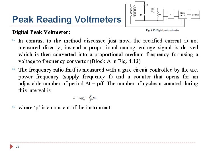 Peak Reading Voltmeters Digital Peak Voltmeter: In contrast to the method discussed just now,