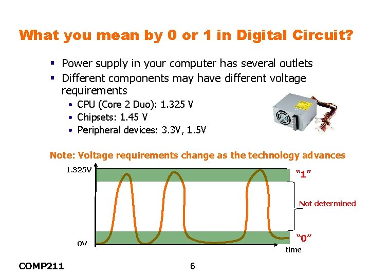 What you mean by 0 or 1 in Digital Circuit? § Power supply in