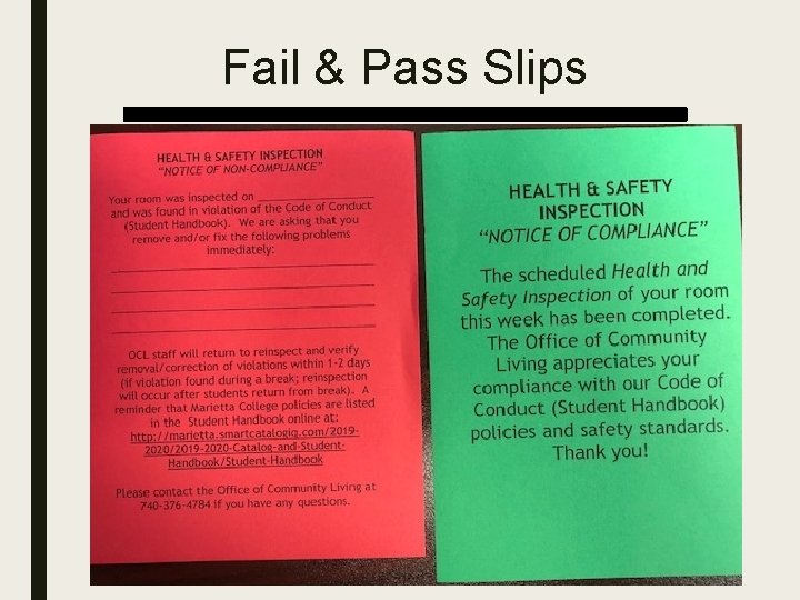 HEALTH SAFETY INSPECTIONS Dates Monday September 28 th