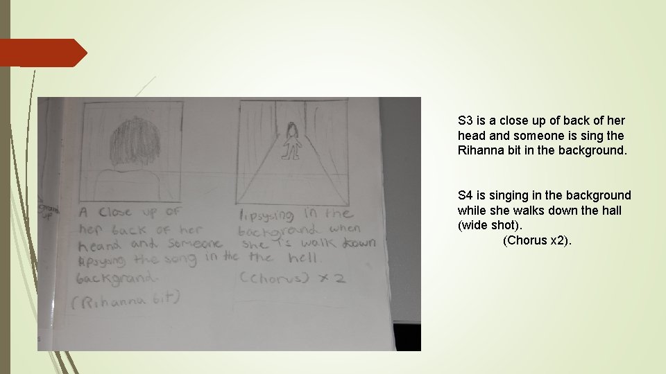 S 3 is a close up of back of her head and someone is