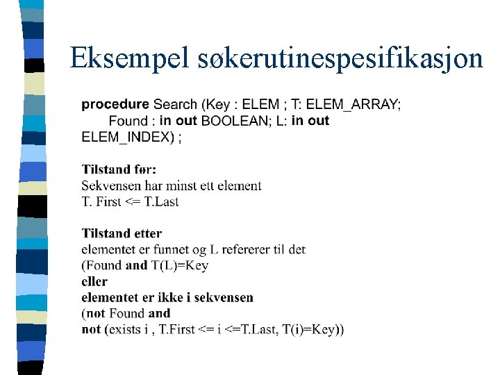 Eksempel søkerutinespesifikasjon 