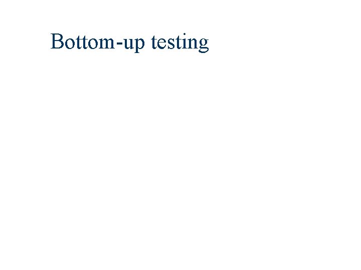 Bottom-up testing 