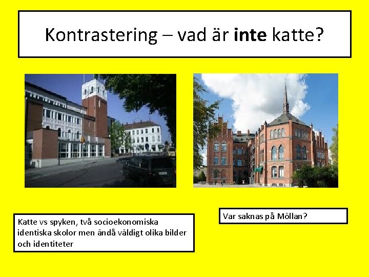 Kontrastering – vad är inte katte? Katte vs spyken, två socioekonomiska identiska skolor men