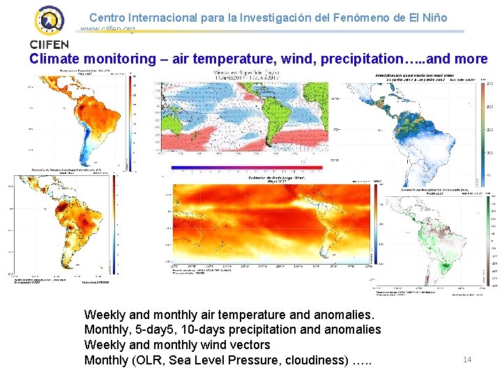 Centro Internacional para la Investigación del Fenómeno de El Niño www. ciifen. org Climate