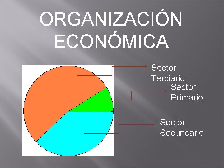 ORGANIZACIÓN ECONÓMICA Sector Terciario Sector Primario Sector Secundario 