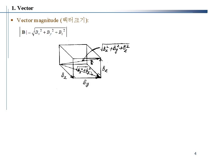 1. Vector § Vector magnitude (벡터크기): 4 