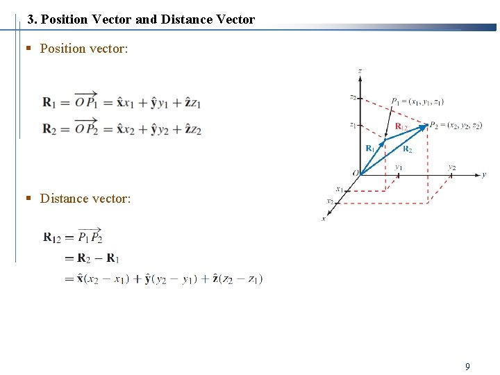 3. Position Vector and Distance Vector § Position vector: § Distance vector: 9 3. Position Vector and Distance Vector § Position vector: § Distance vector: 9