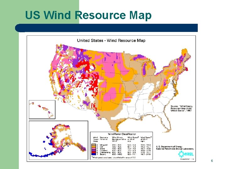 US Wind Resource Map 6 