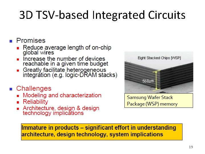 3 D TSV-based Integrated Circuits 19 