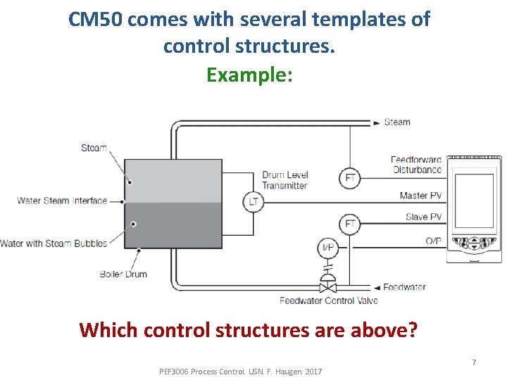 CM 50 comes with several templates of control structures. Example: Which control structures are