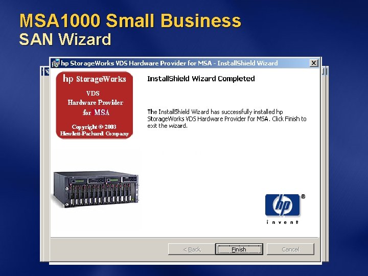 MSA 1000 Small Business SAN Wizard 