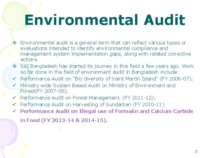 Environmental Audit v Environmental audit is a general term that can reflect various types Environmental Audit v Environmental audit is a general term that can reflect various types