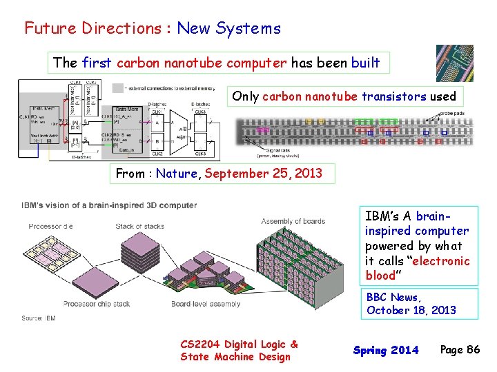 Future Directions : New Systems The first carbon nanotube computer has been built Only