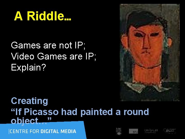 A Riddle… Games are not IP; Video Games are IP; Explain? Creating “If Picasso