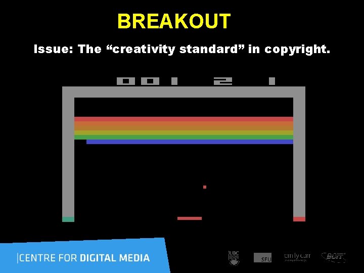 BREAKOUT Issue: The “creativity standard” in copyright. 
