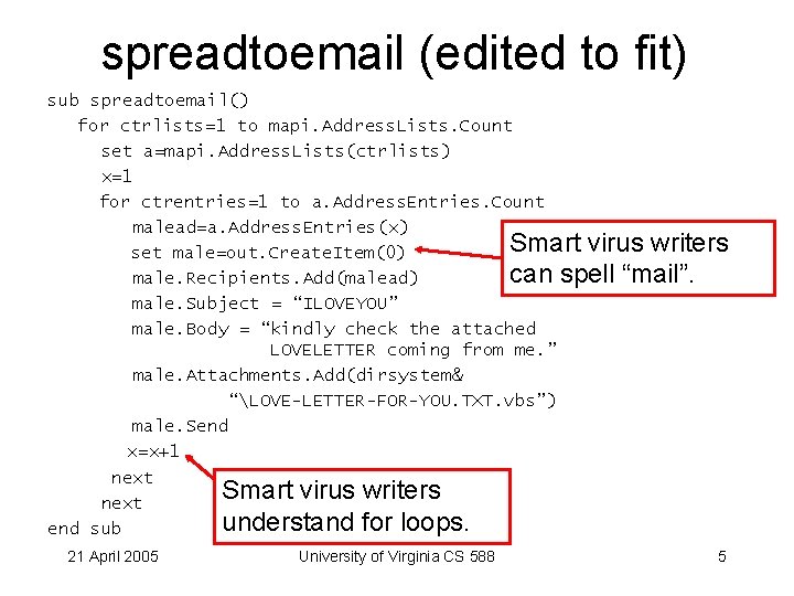 spreadtoemail (edited to fit) sub spreadtoemail() for ctrlists=1 to mapi. Address. Lists. Count set