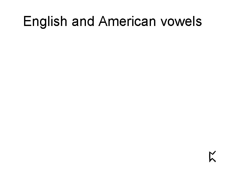 English and American vowels 