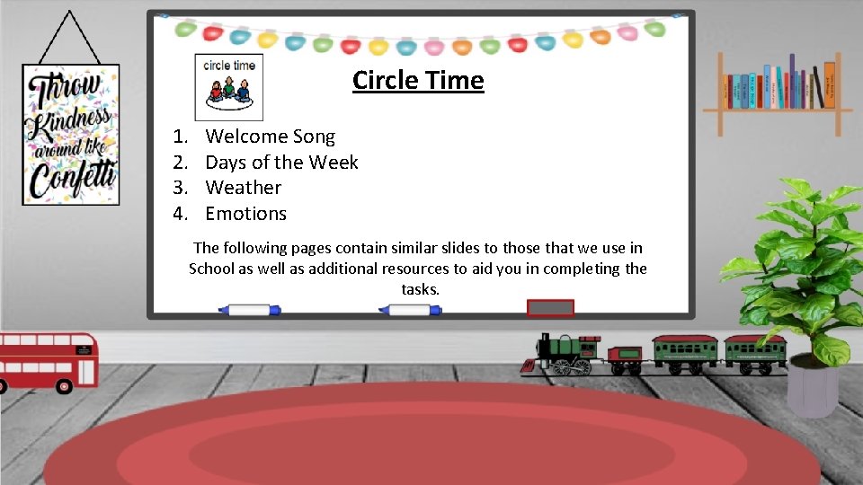 Circle Time 1. 2. 3. 4. Welcome Song Days of the Week Weather Emotions