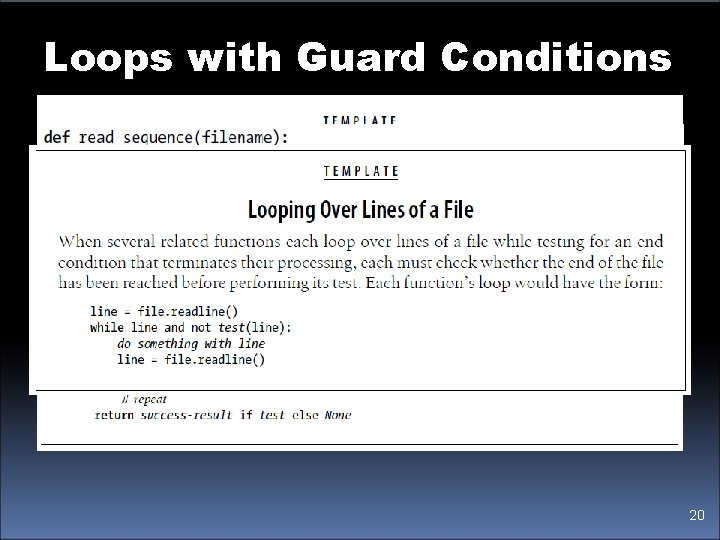 Loops with Guard Conditions 20 