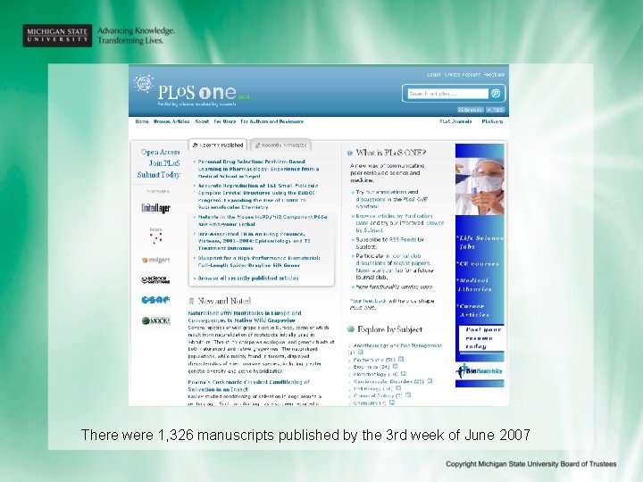 There were 1, 326 manuscripts published by the 3 rd week of June 2007