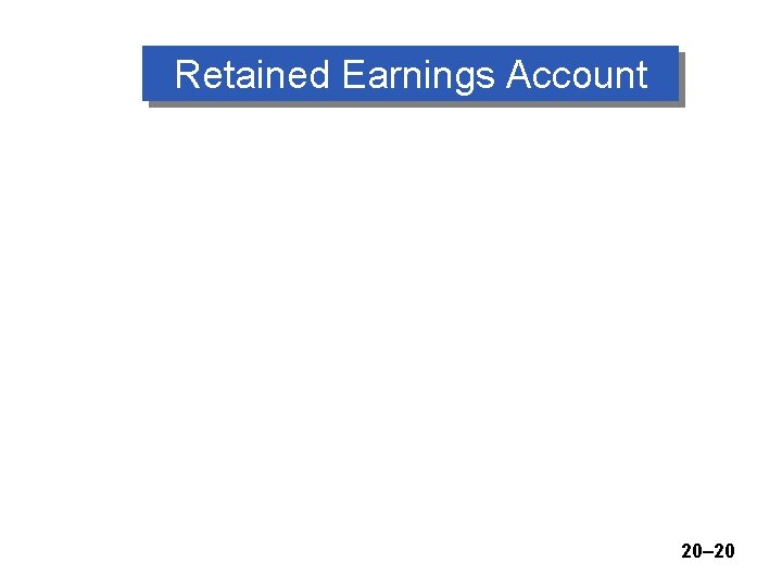 Retained Earnings Account 20– 20 
