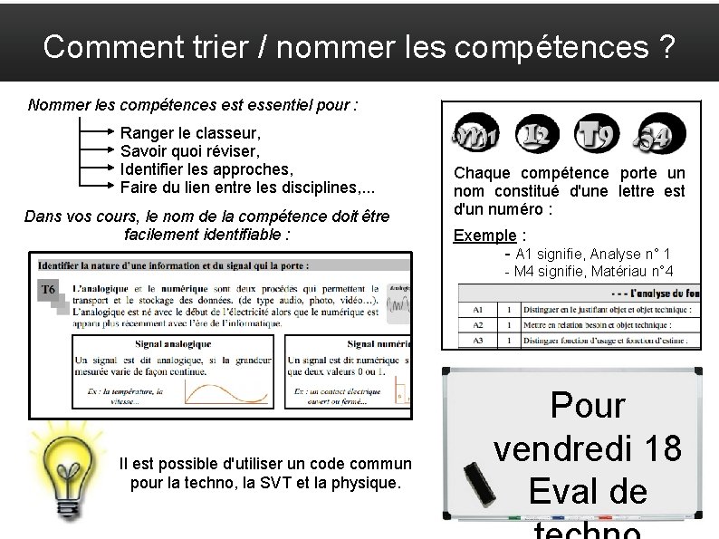 Comment trier / nommer les compétences ? Nommer les compétences est essentiel pour :