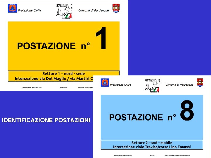 IDENTIFICAZIONE POSTAZIONI 