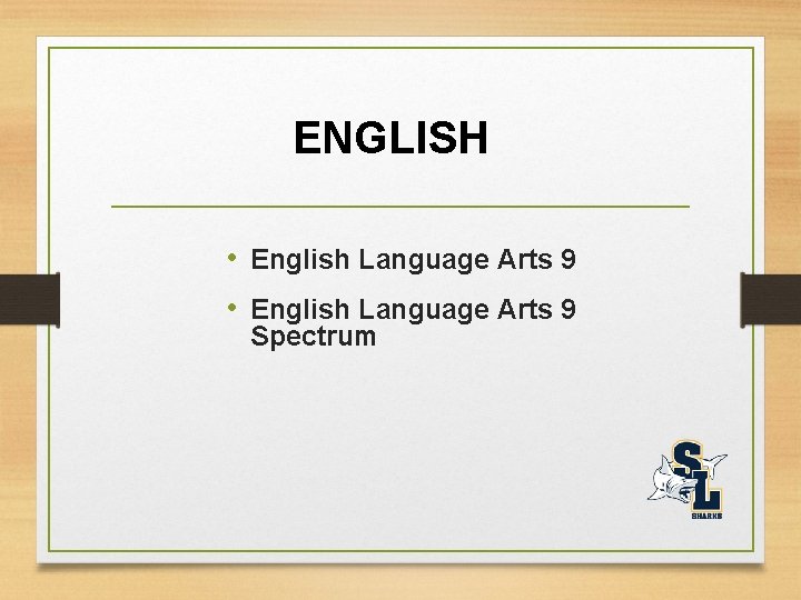 ENGLISH • English Language Arts 9 Spectrum 