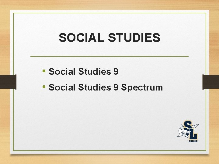 SOCIAL STUDIES • Social Studies 9 Spectrum 