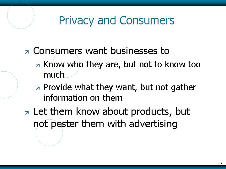 Privacy and Consumers want businesses to Know who they are, but not to know