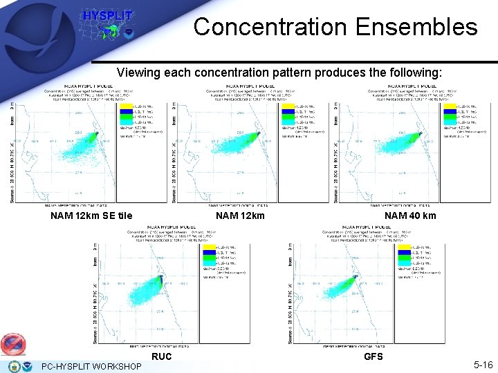 Concentration Ensembles Viewing each concentration pattern produces the following: NAM 12 km SE tile Concentration Ensembles Viewing each concentration pattern produces the following: NAM 12 km SE tile