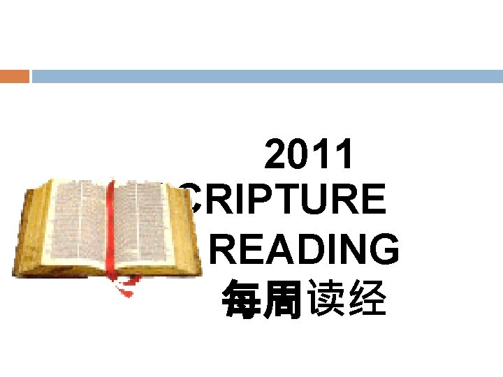 2011 SCRIPTURE READING 每周读经 