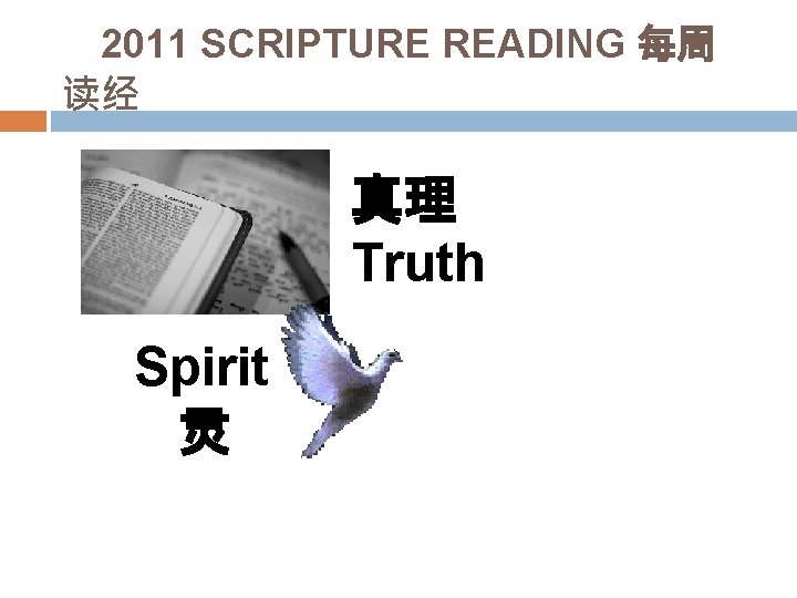 2011 SCRIPTURE READING 每周 读经 真理 Truth Spirit 灵 