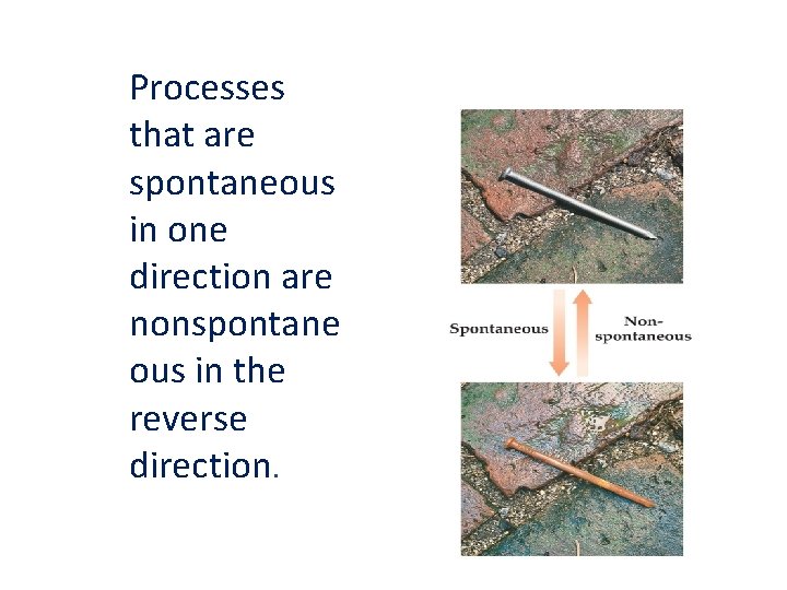 Processes that are spontaneous in one direction are nonspontane ous in the reverse direction.