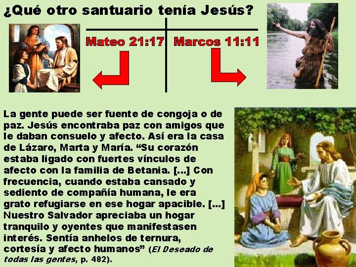 ¿Qué otro santuario tenía Jesús? La gente puede ser fuente de congoja o de ¿Qué otro santuario tenía Jesús? La gente puede ser fuente de congoja o de