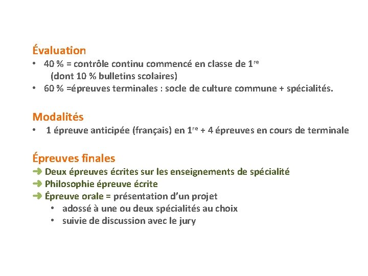 ► Le bac 2021 Évaluation • 40 % = contrôle continu commencé en classe ► Le bac 2021 Évaluation • 40 % = contrôle continu commencé en classe