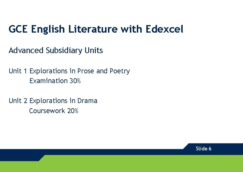 GCE English Literature with Edexcel Advanced Subsidiary Units Unit 1 Explorations in Prose and