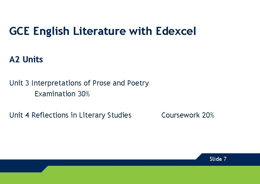 GCE English Literature with Edexcel A 2 Units Unit 3 Interpretations of Prose and